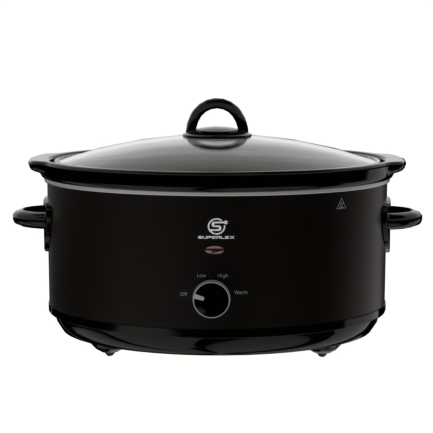 TEMU Superlex 6.5l Large Oval Slow Cooker | -efficient Ceramic Pot | 4- (high/low/warm/off) | Tempered Glass Lid | Party Cooking, Slow Cooker Recipe,