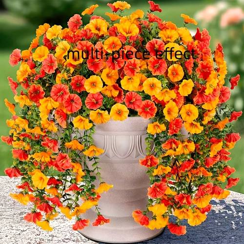 rare outdoor artificial realistic orange flowers uv resistant indoor outdoor decor suitable for weddings gardens fall and decoration durable plastic