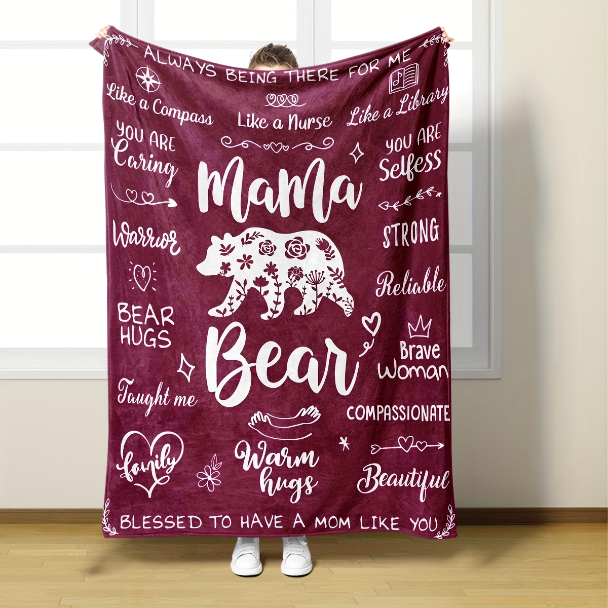 

Bear Knitted Blanket - Hypoallergenic Polyester Fleece, , Multipurpose Embellished , For , , Day