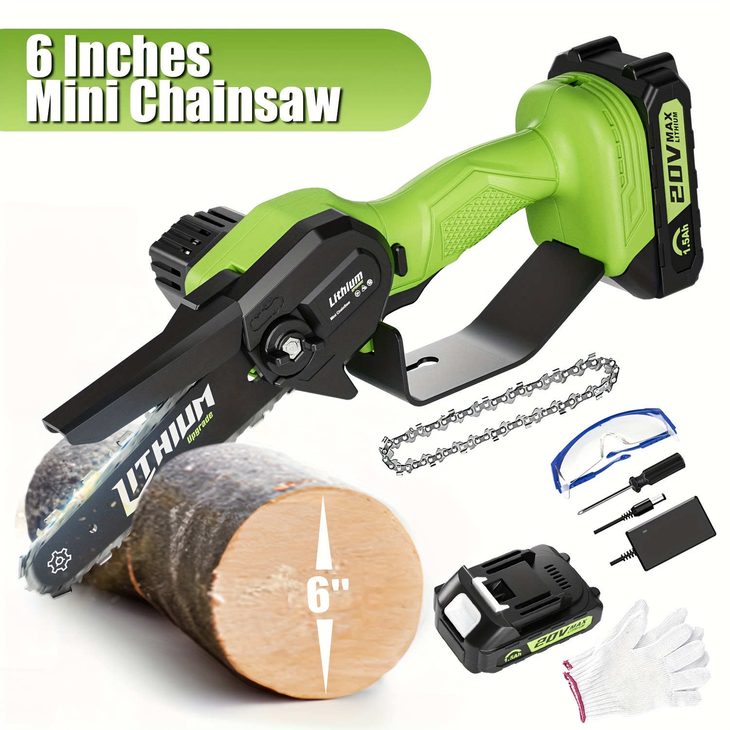 

Compact 6-inch Cordless Electric Mini Chainsaw With Single Battery, Handy And Powerful Handheld Saw For Tree And Branch Cutting, Ideal For Garden And Yard Care