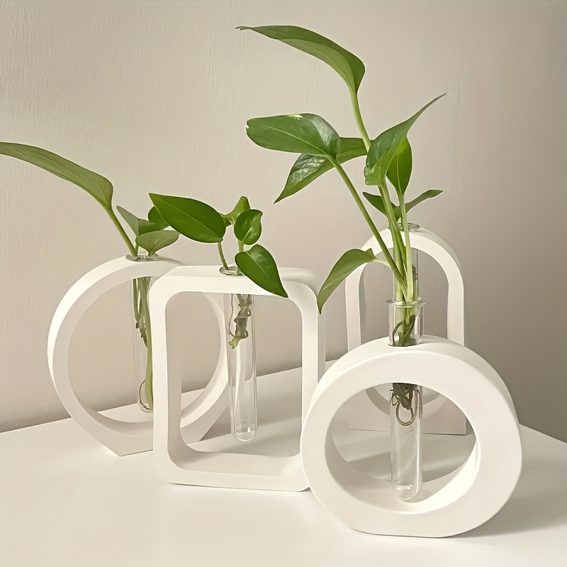 

Ensemble de 4 Moules Ovales en Silicone pour Vase avec Tube à - Résine Époxy DIY et Conteneur pour Plantes Hydroponiques, Artisanat de Décoration Maison