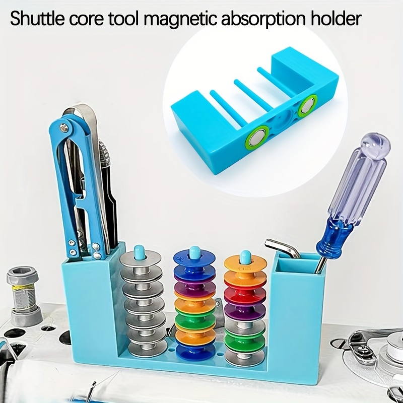 

1pc Magnetic Sewing Machine Bobbin Holder - 3-in-1 Spool Stand, Thread Organizer For Embroidery & Quilting, Fit, Space-saving Storage Solution