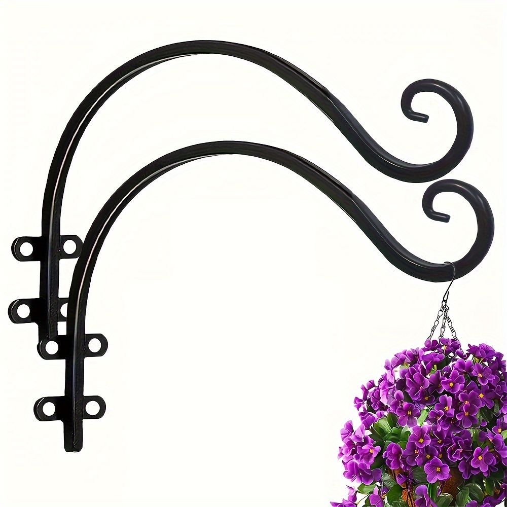 

2pcs Hanging Plant Bracket Heavy Duty Plant Hangers Outdoor, Black Iron Plant Hanging Hook For Flowers Baskets Planter Pots Lanterns Bird Feeder, Plant Container Accessories, 16 Inches