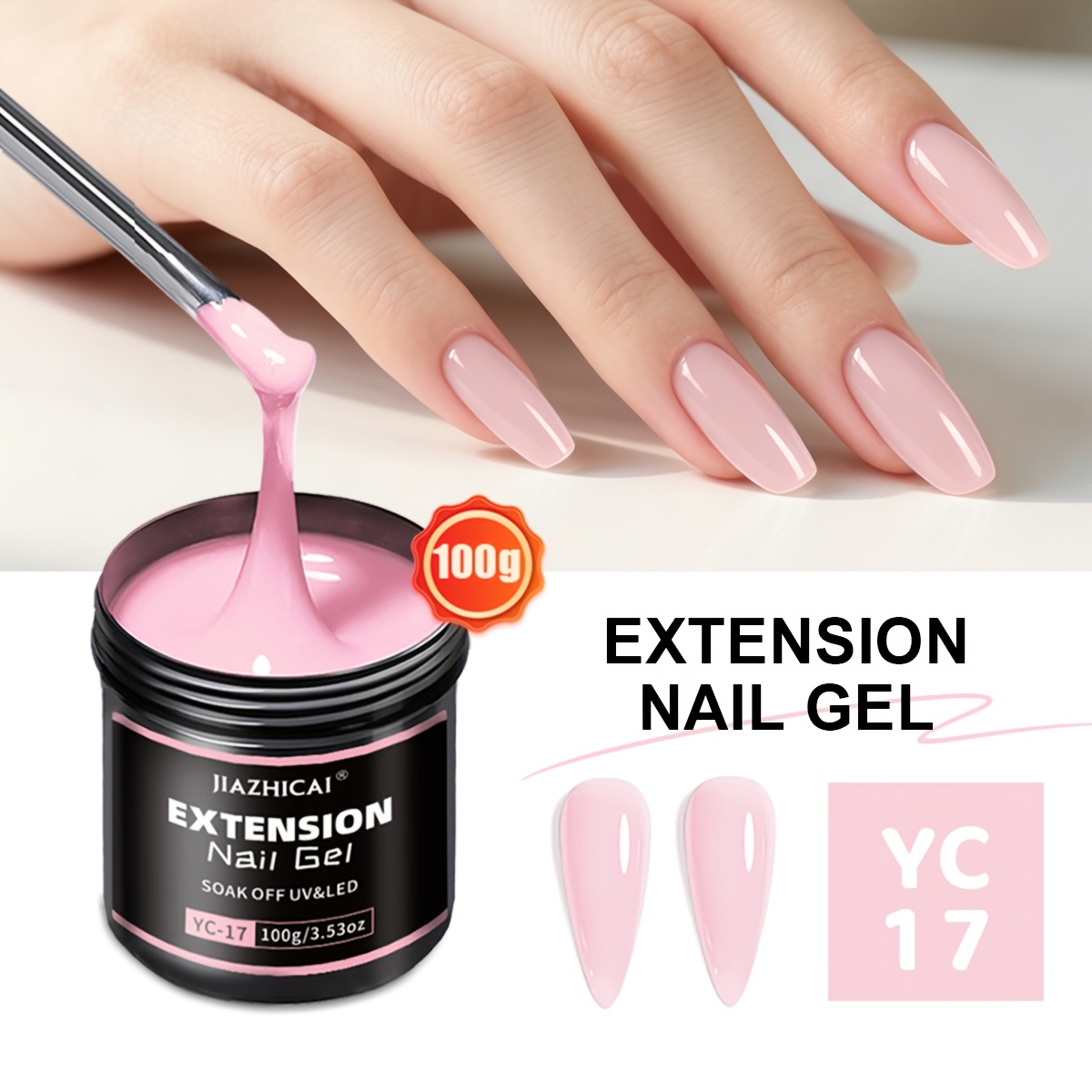 Image of Extended Nail Gel - 3pcs Neutral- Sculpting Gels, Long-lasting Versatile Gel Set, Natural Look, Sturdy Shaping Enhancer, Suitable For Nail, 100g , Nude Apricot, Light Pink