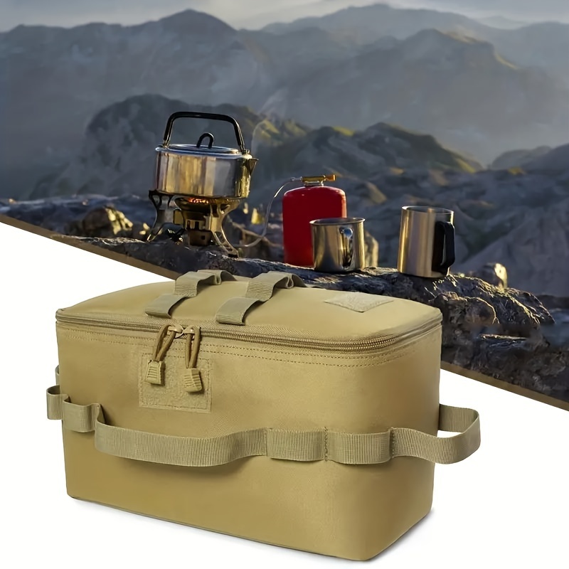 

1pc Outdoor Camping And Picnic Tableware Storage Handbag, Multifunctional Portable Folding Tool Bag