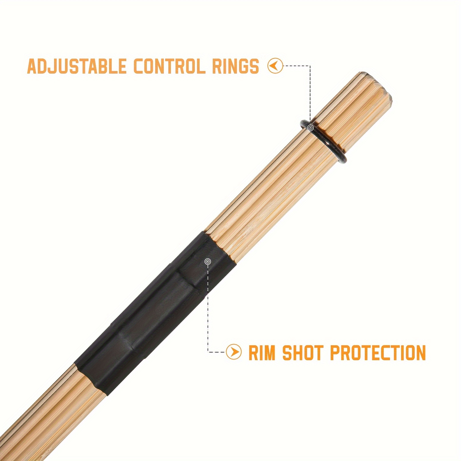 Small Venue Drum Sticks - Lightweight, Quiet Sound, 15.75 Inch, For Jazz,  Folk, Acoustic Sessions Bamboo Drumsticks
