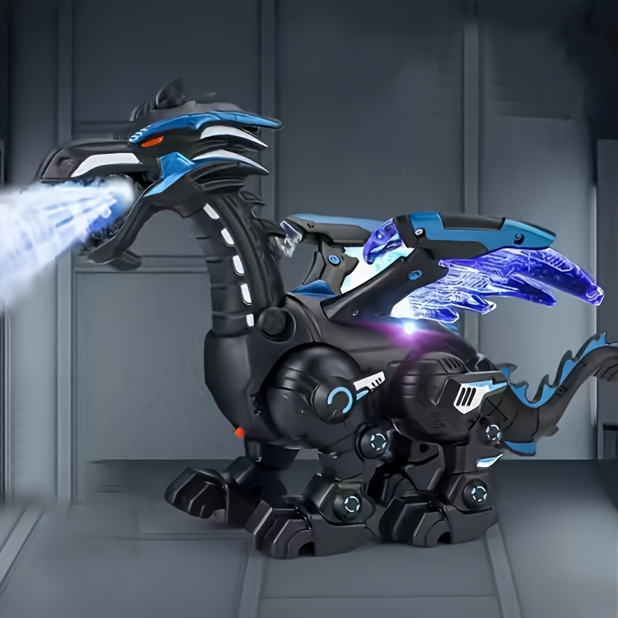 TEMU 1pc Spray Dinosaur Interactive Walking Dinosaur Toy/walking Mechanical Dinosaur/mech War Decoration/perfect Gift For Halloween And Christmas