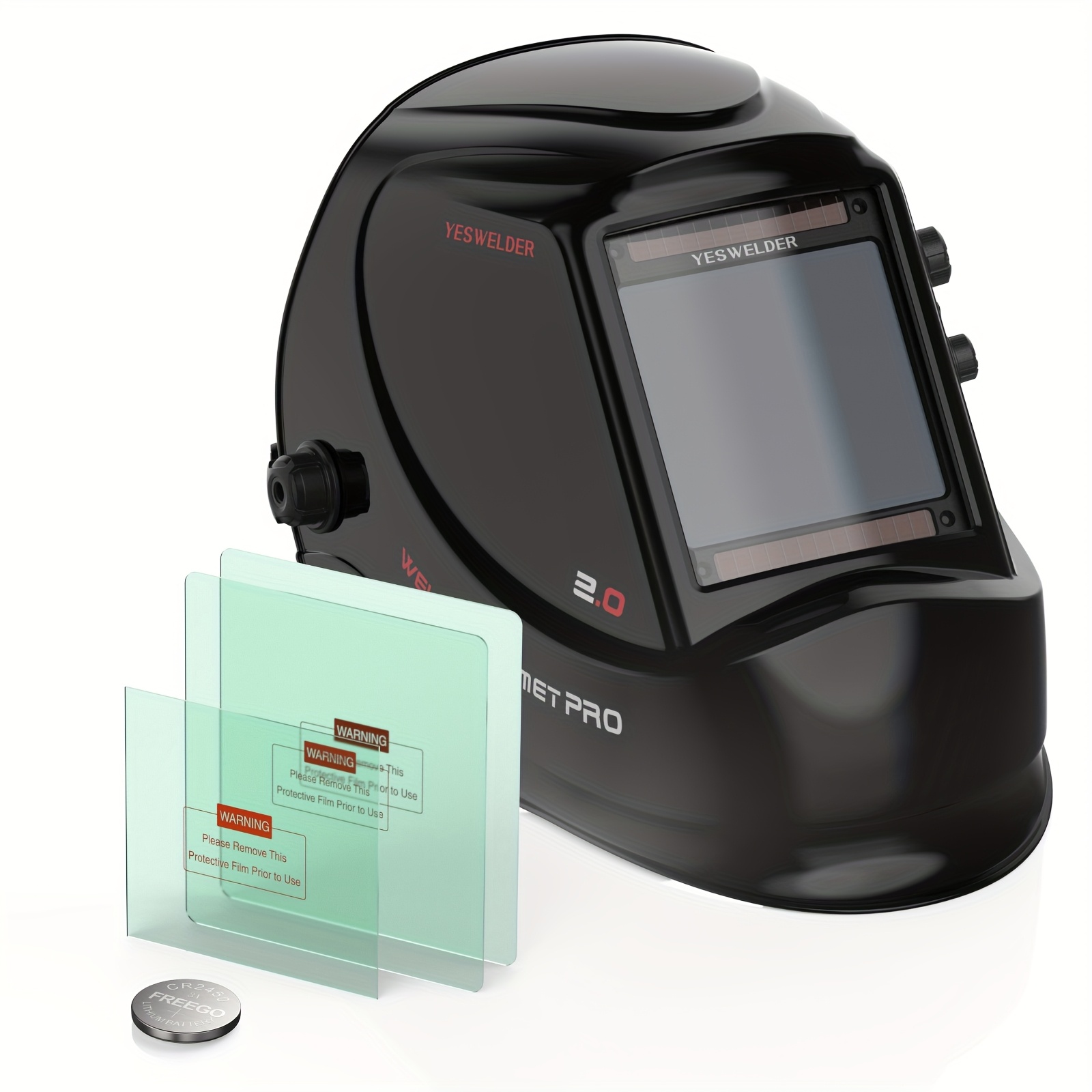 TEMU Yeswelder True Color Auto Darkening Welding Helmet, Battery-powered With 4 Arc Sensors, Wide Viewing Screen For Welding, Grinding & Cutting,