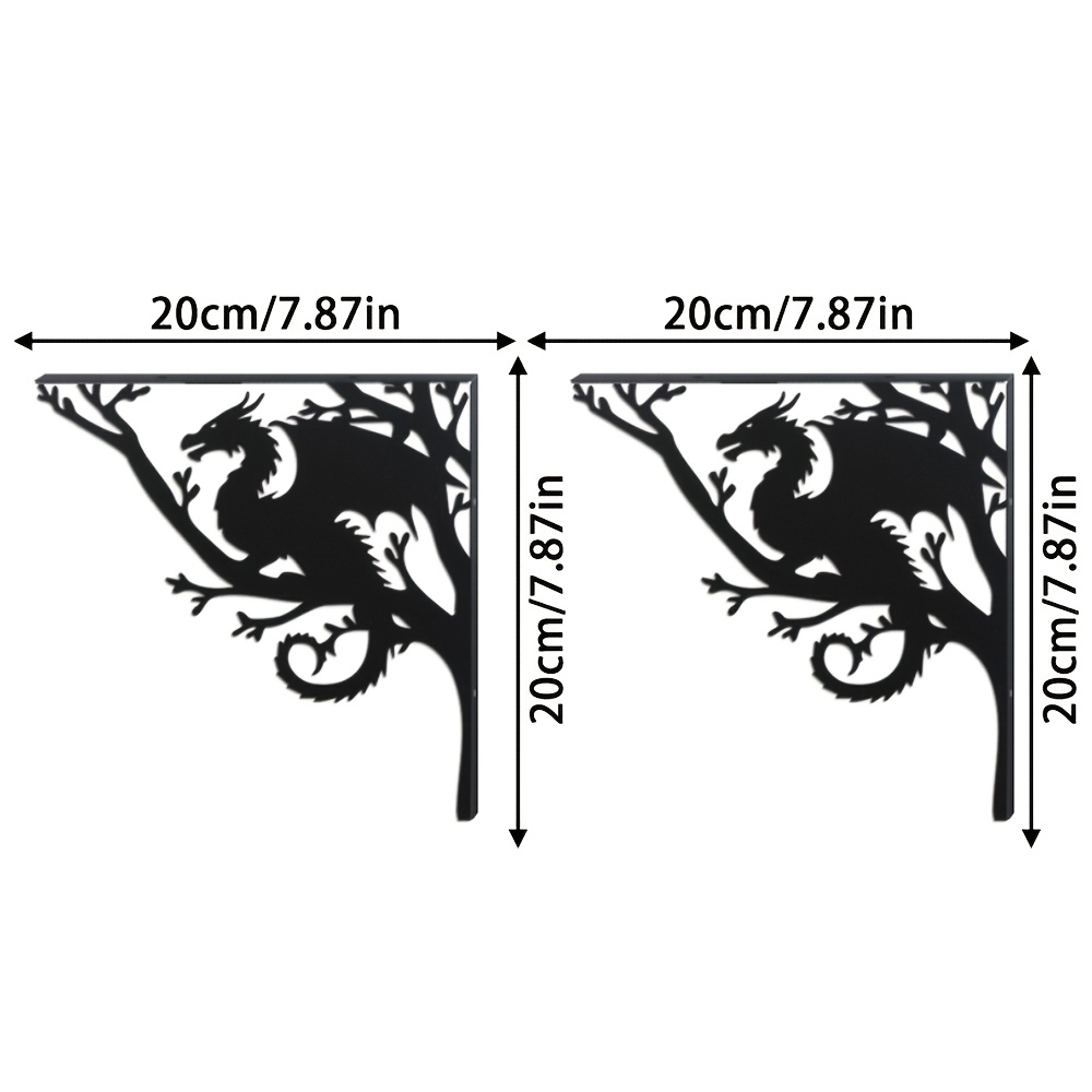 TEMU 2pcs Support Métallique Dragon Occidental, de Place, Nécessite un Mural (Perforation Requise), Convient pour le Rangement Décoratif et Pratique