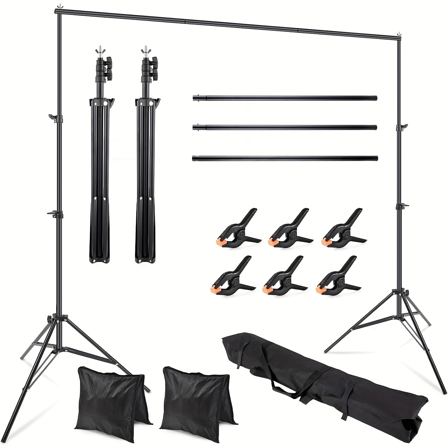 E-shop Ein Hintergrundstativ-Set mit den Maßen 2M x 2,1M, verstellbar und ideal für Foto- und Videostudios sowie Hochzeitsaufnahmen im Freien