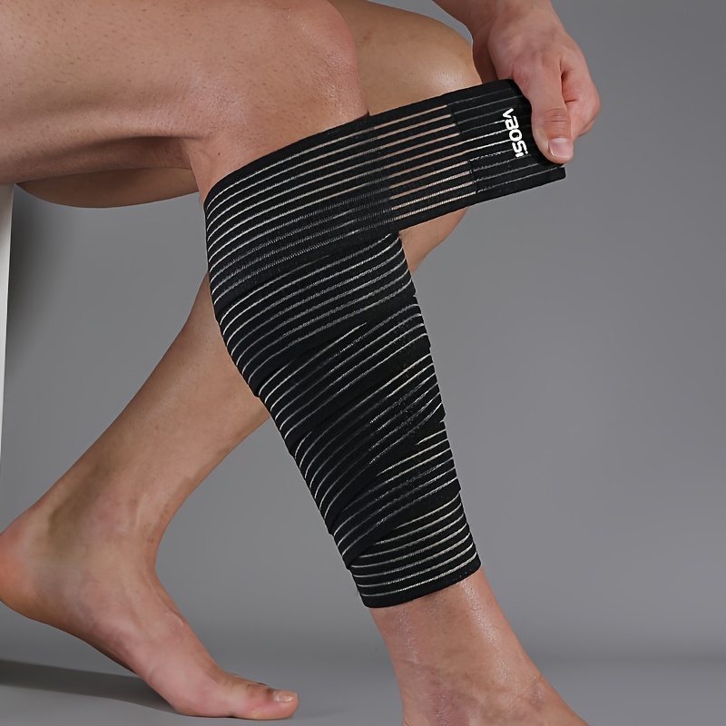 Image of Vbosi 1pc Men Women Elasticated Unisex Knee And Calf Support Wrap Compression Band For Basketball, Weightlifting And Sports
