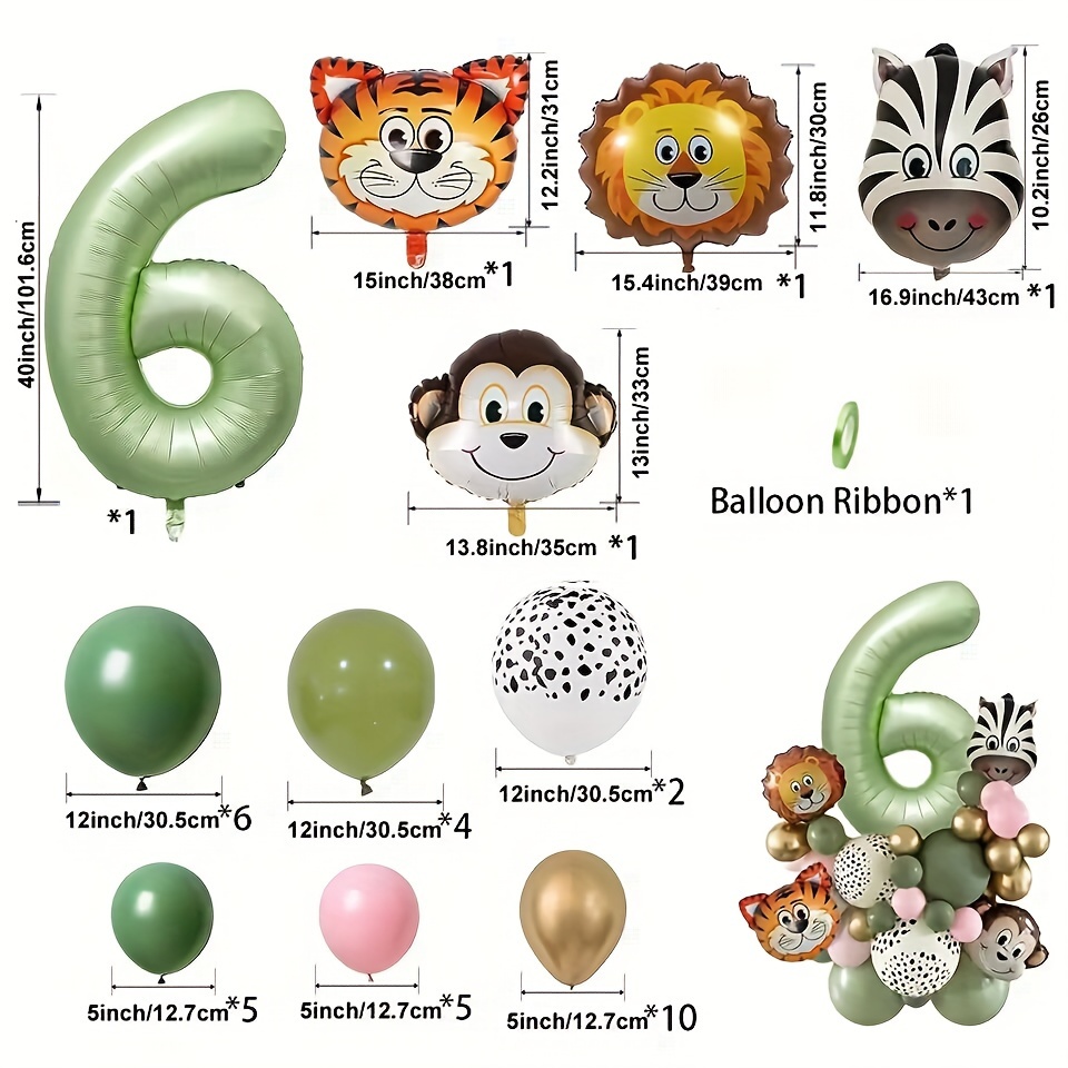 Forest Animal Birthday Party Decortion Foil Number Balloon - Temu
