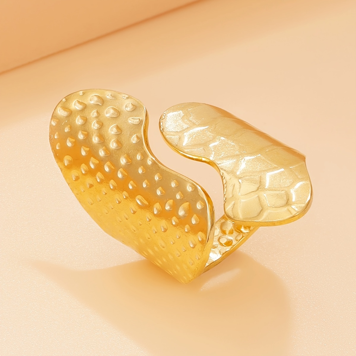TEMU A Geometric, Heavy, Wide-band Ring, Easy, Elegant, And Luxurious, A Ring For Women, A Versatile Everyday Accessory For Women, A 304 Stainless