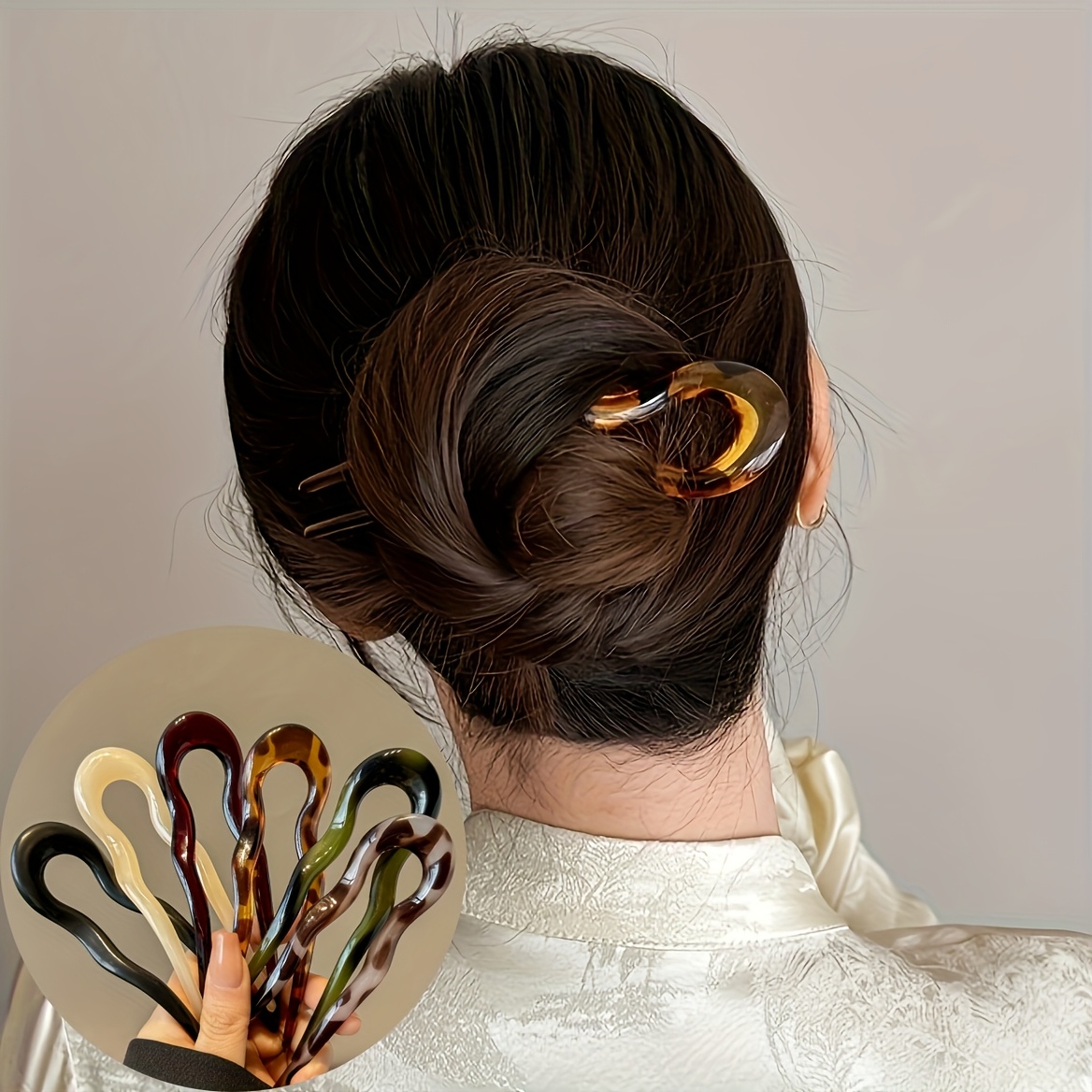 8 Stück Große Haarklammer Set – 4 Quadratische & 4 Kämme, Für Langes & Lockiges Haar