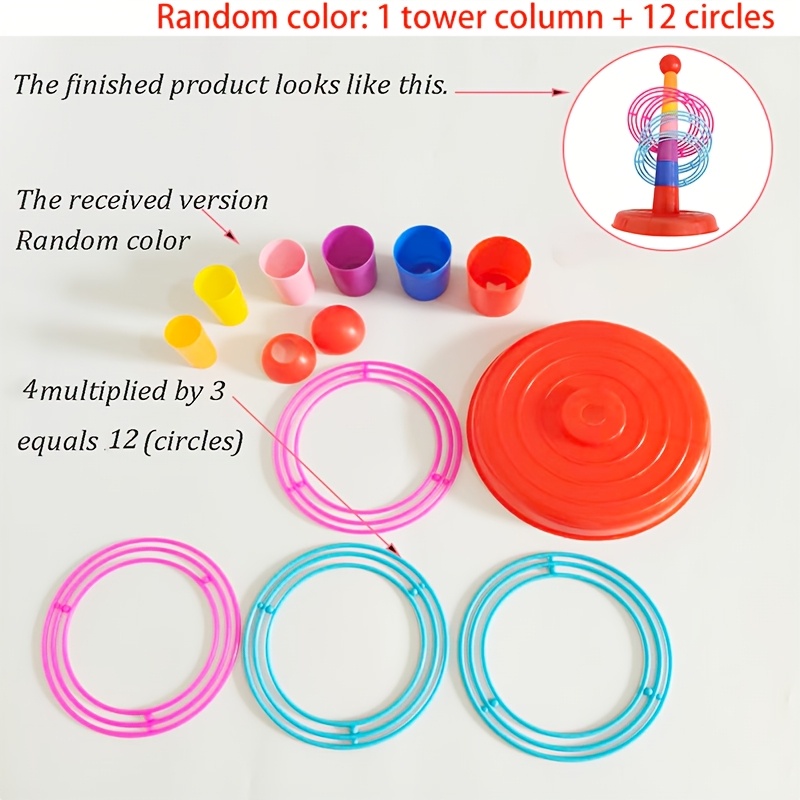 TEMU Jeu de de cerceaux pour enfants : 1 + 12 cerceaux. Jouets de de cerceaux pour intérieur et extérieur. Jouet de de cerceaux portable et amusant