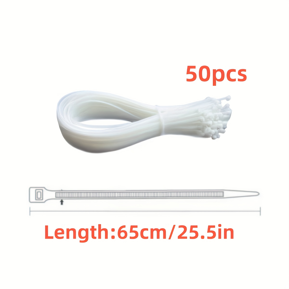 TEMU Attaches-câbles robustes en nylon - Autobloquantes, grandes tailles 35,56 cm/45,72 cm/55,88 cm/66,04 cm/88,9 cm/119,38 cm, organisateurs de