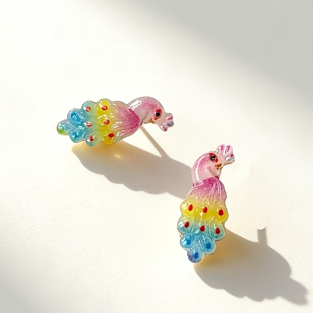 Cute Cartoon Luminous PeaRooster Stud Earrings for Women