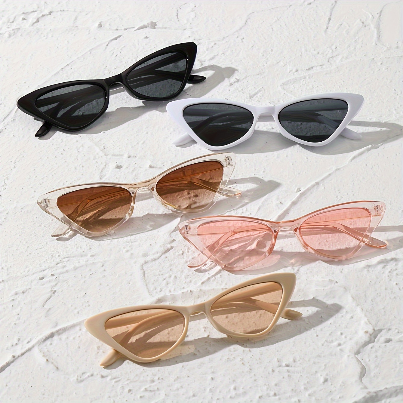 

5pcs Cat Eye Fashion Glasses For Women Men Anti Glare Sun Shades Glasses For Driving Beach Travel