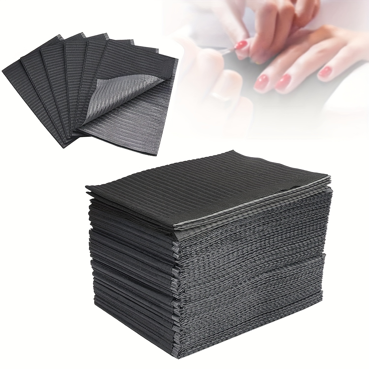 

Nail Table Mats, Nail Paper Towels, Black Waterproof Nail Paper For Nail Table Decoration
