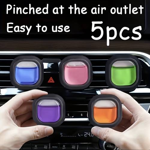 direct from the manufacturer of fragrances featuring a clip for air conditioning vents and compact with a long lasting scent ideal for different settings in a set of five