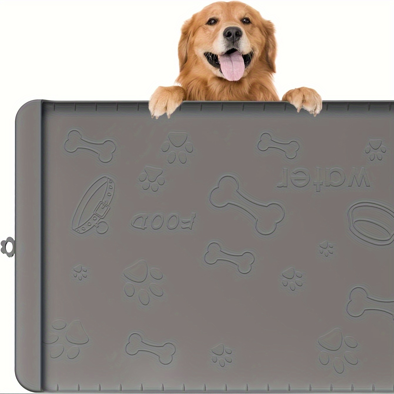 

Dog Bowl Mat, Silicone Dog Food Mats For Floors Waterproof, Large Pet Feeding Mat Dish Placemat For Dogs, Cats, Pets, Reusable