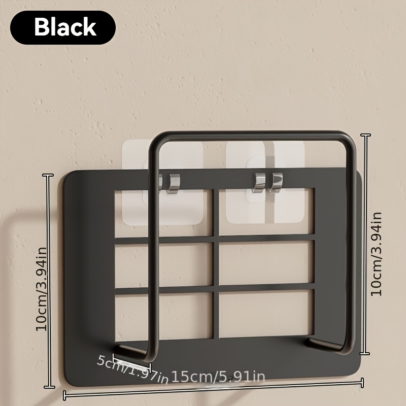 TEMU 1pc No-drill Router Bracket Holder Wall-mounted Tv Box Shelf Living Room Wall Bracket Wall Wi-fi Shelf Bracket