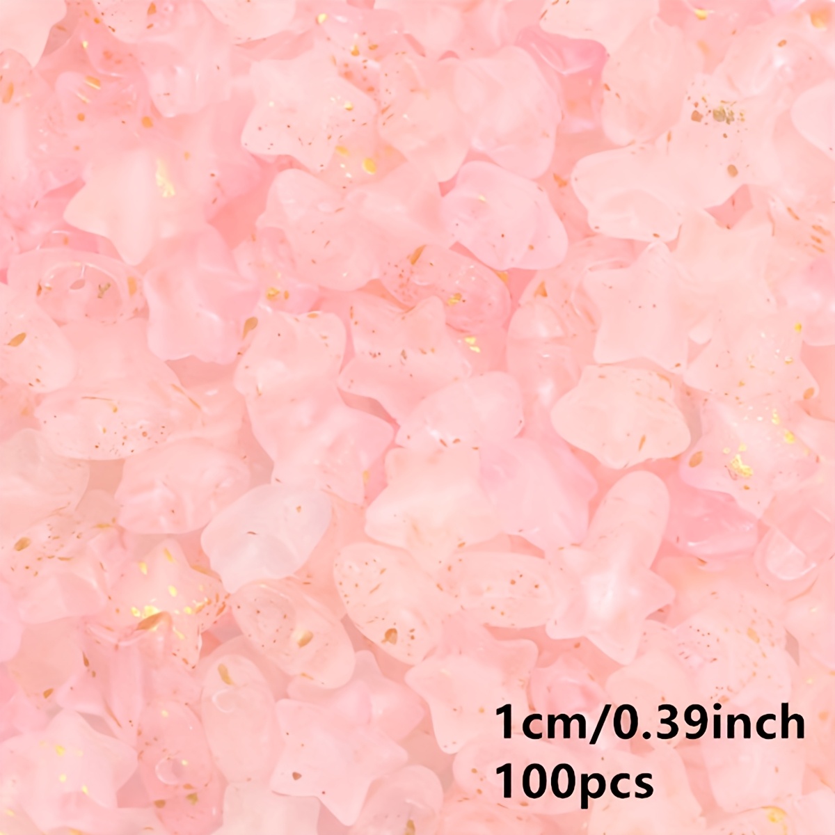 100pcs Random Mixed Color Frosted Star Beads for Jewelry Making