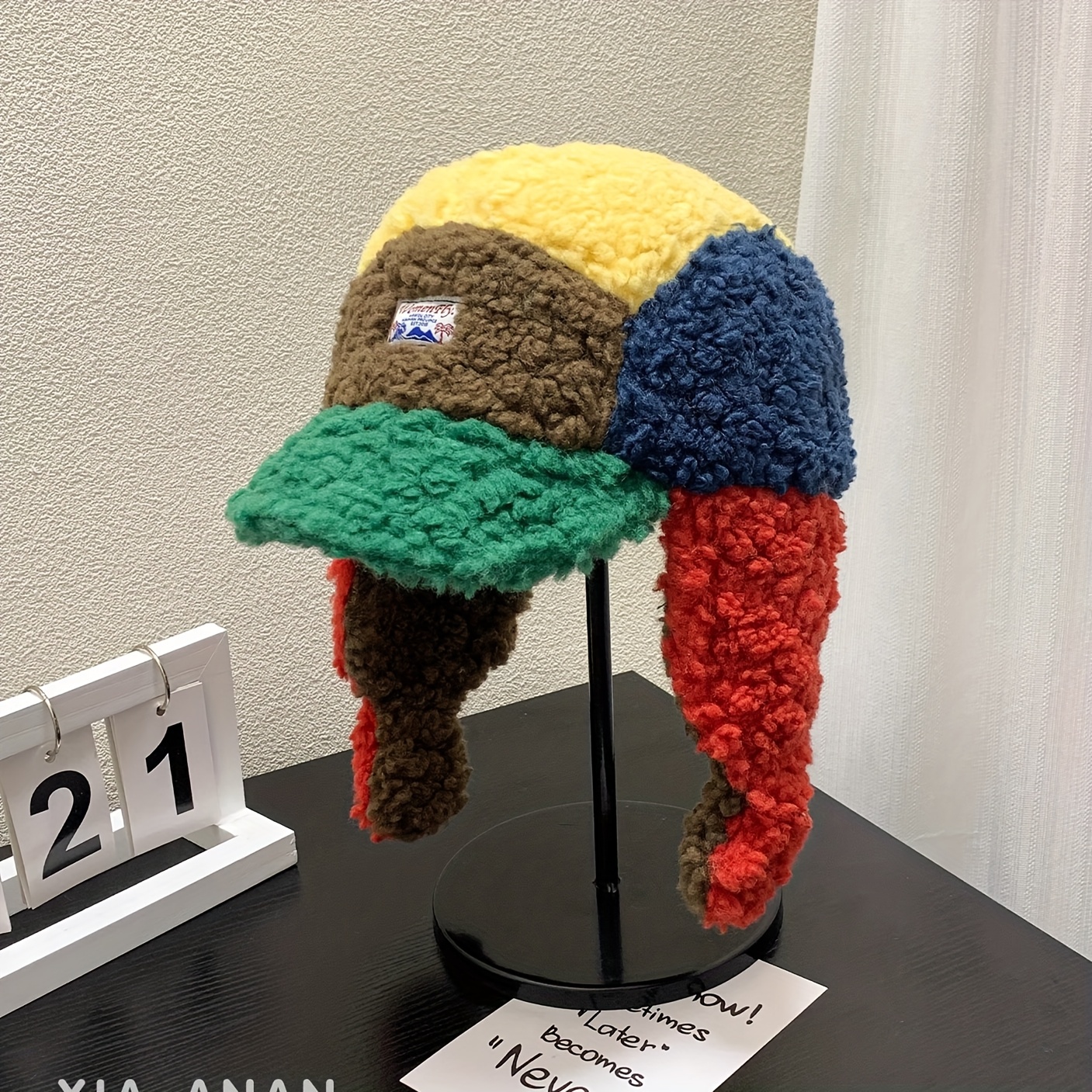 TEMU Unisex 2026 Block Lamb Fleece Trapper Hat Cute Puffer Frog Warm Thick Style Ideal For Fall Winter Outdoor Holiday Gifting Christmas Hat