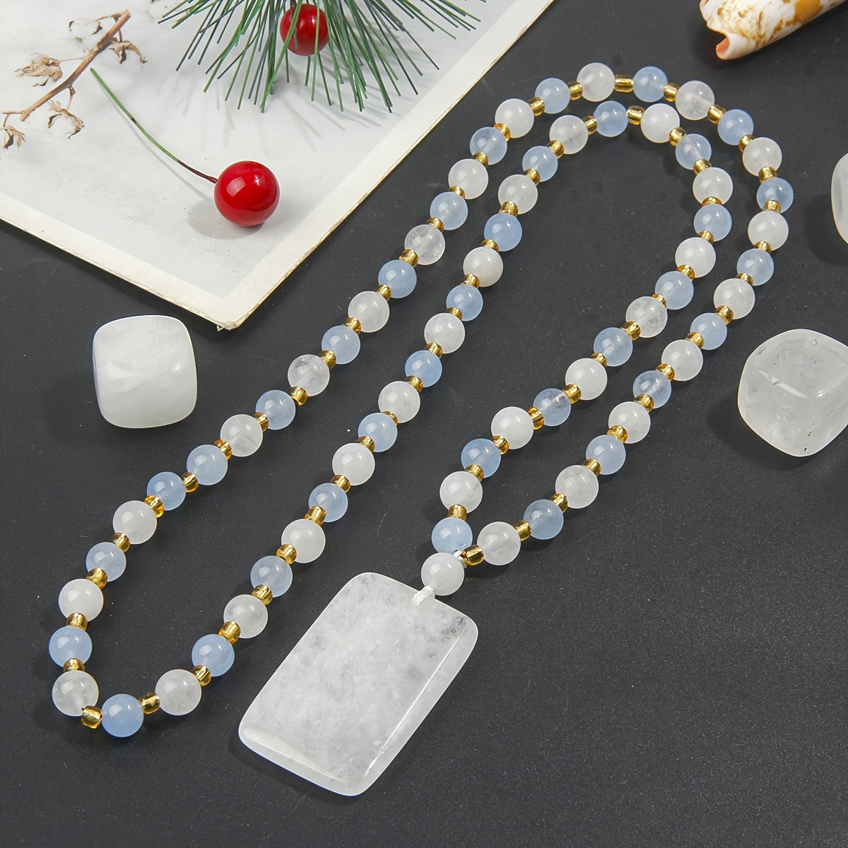 Bohemian Minimalist Natural Stone Bead Necklace
