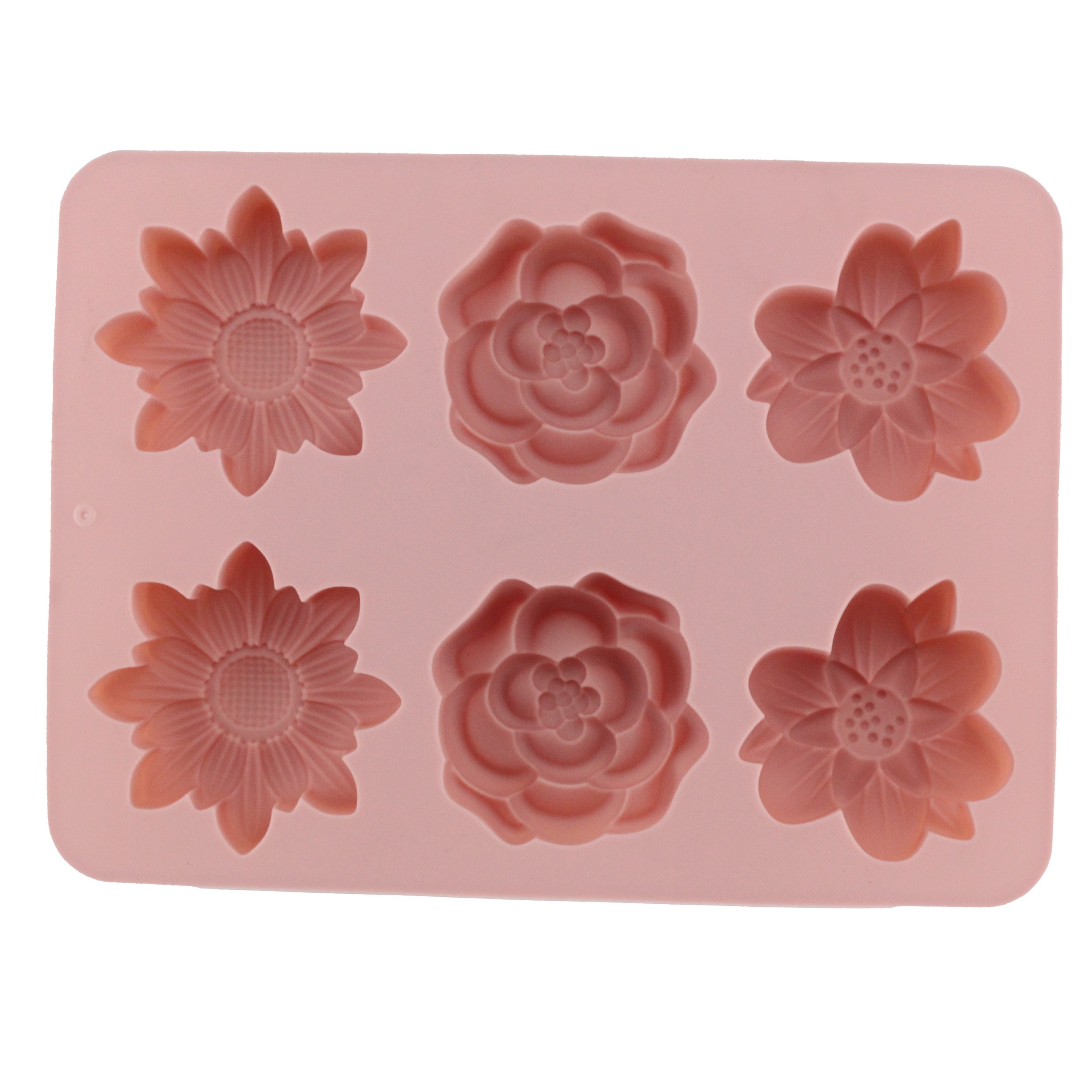 E-shop 6-Loch Blumenförmige Silikon Kuchenformen - Langlebige, leicht zu reinigende Backformen für Kuchen, Kekse, Gebäck und Seifenherstellung - für
