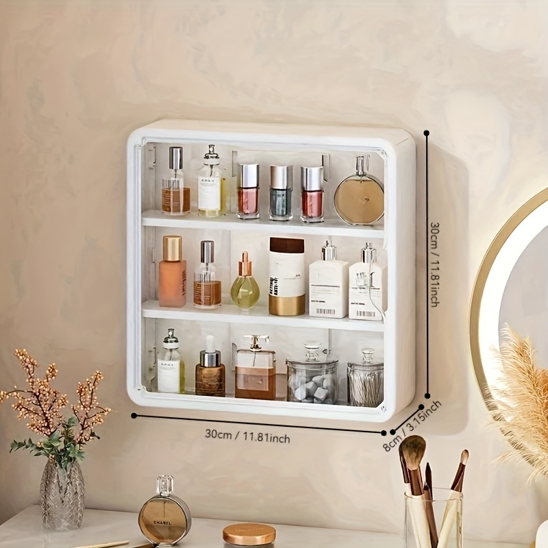 wandmontierter badezimmer organizer transparenten türen – Temu