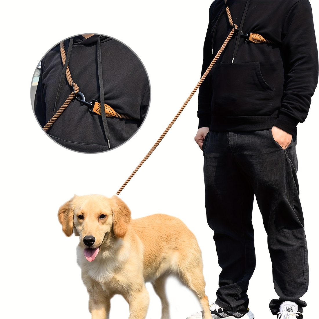 Universal Adjustable P-Leash for Large Dogs with Collar