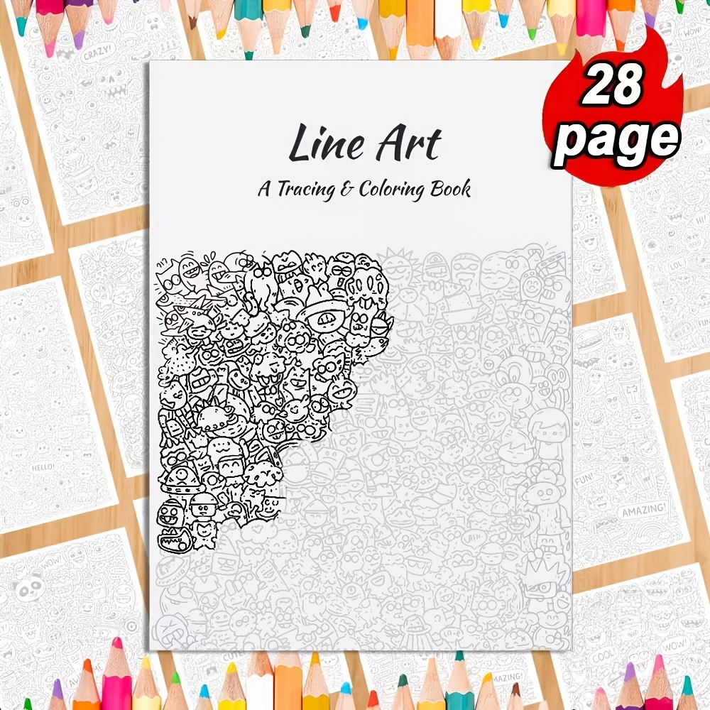 a 28 page line art tracing and coloring book featuring whimsical     tracing coloring and creative   an   for art enthusiasts stress relief   and hobbyists