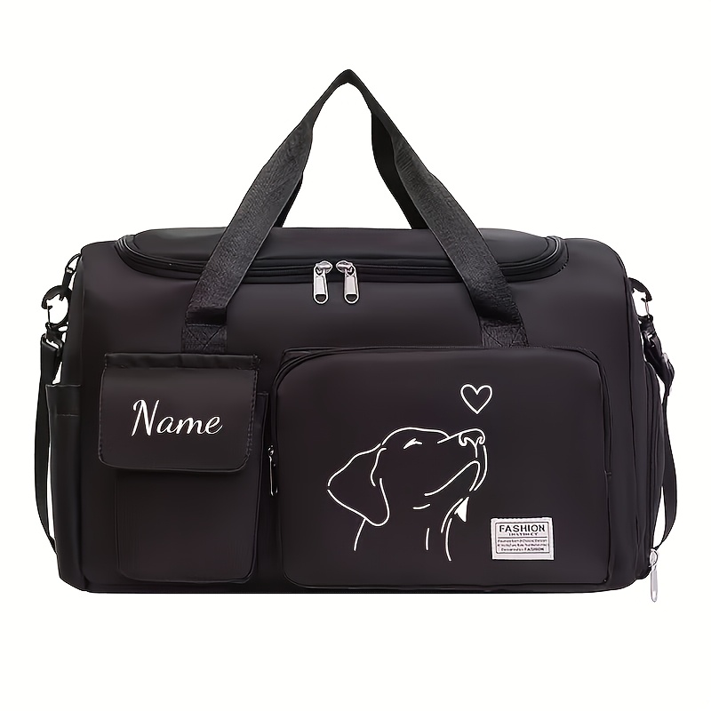 TEMU Mochila de Tela Oxford con Estampado de Perro, Compartimento para Zapatos y Correa de Ajustable - Diseño Festivo de Animales, Adecuada para