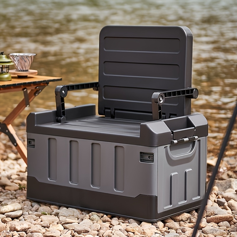 Gray Outdoor Folding Storage Box, Suitable for Car Trunk Storage, Collapsible Camping Box, Portable with Large Capacity for Camping Gear And Moving, Durable And Heavy-Duty Storage Solution