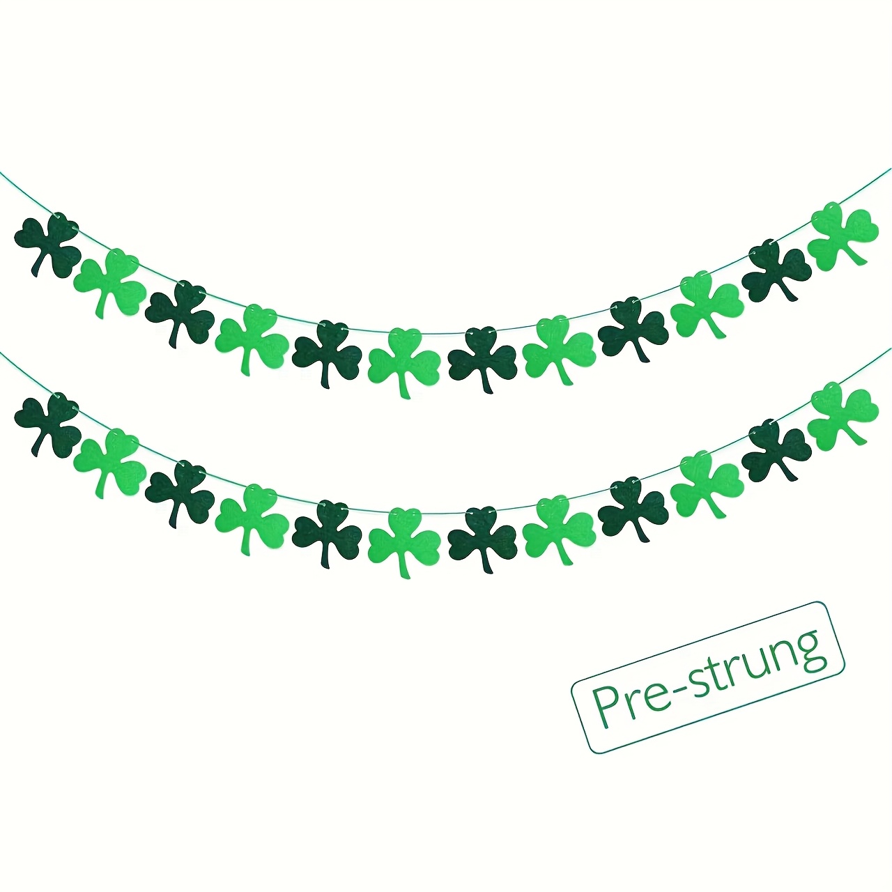 

Emerald Green Felt Clover Banner - 's Day Party Decorations, Spring Holiday Irish Theme, No Electricity Required, Featherless Wreath Decor