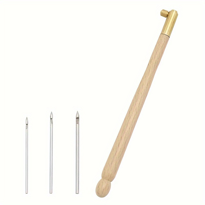 Wooden Handle French Reverse Embroidery Crochet Hook Set