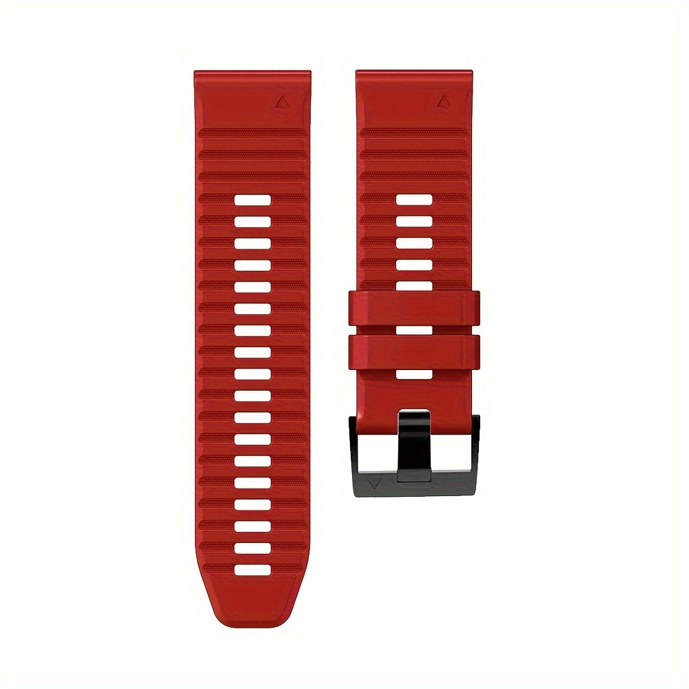 Para Garmin Fenix 6 Pro GPS 22mm Sports Banda de reloj de silicona  transpirable (rojo +