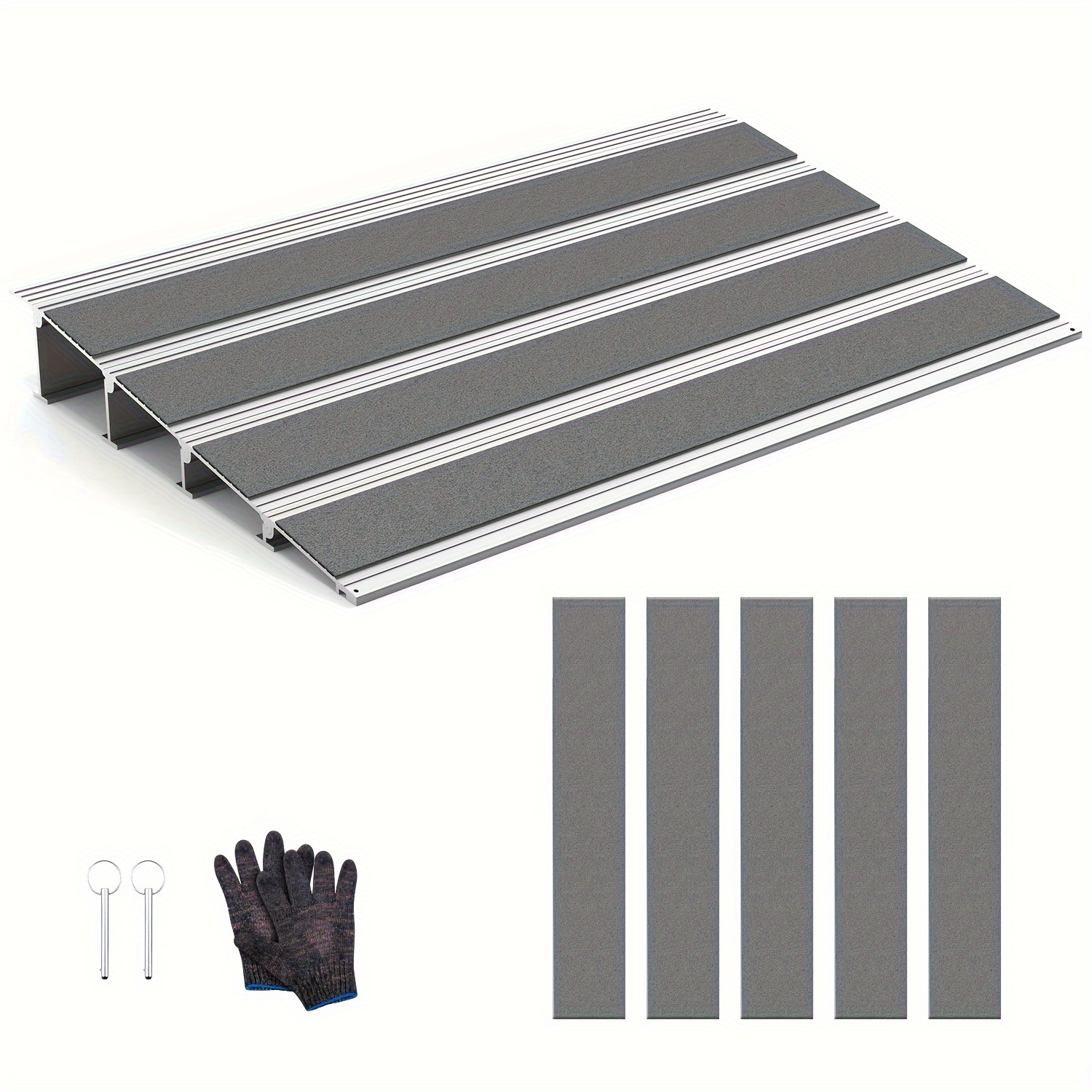 

Door Threshold Ramp, 2-6" Rise Door Ramp For Wheelchairs, Aluminum Threshold Ramp For Doorways Rated 800 Lbs Load Capacity, Adjustable Threshold Ramp For Wheelchairs, Scooters, And Power Chairs