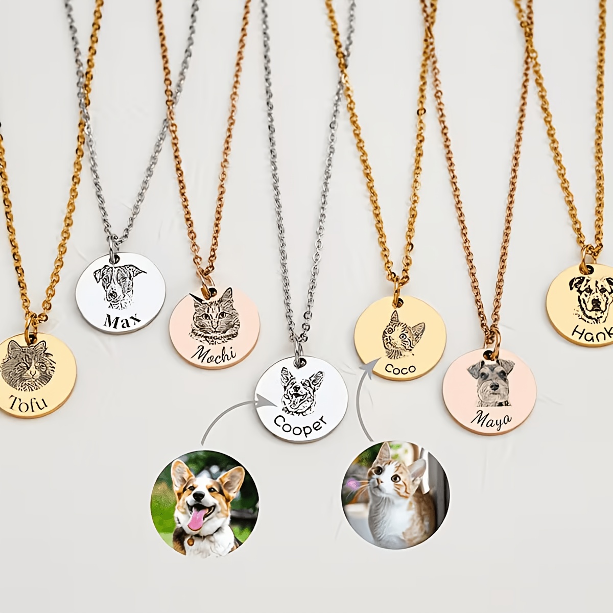Personalized Custom Photo Round Necklace — Gift for Men & Women