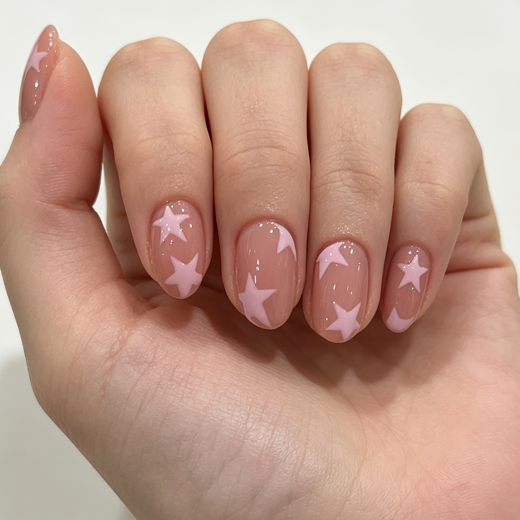 TEMU 24pcs Short Oval Press-on Nails Suitable For Nail Extension With Tips & Jelly Glue + Nail File - Glossy Detachable False Nails For Diy, Short