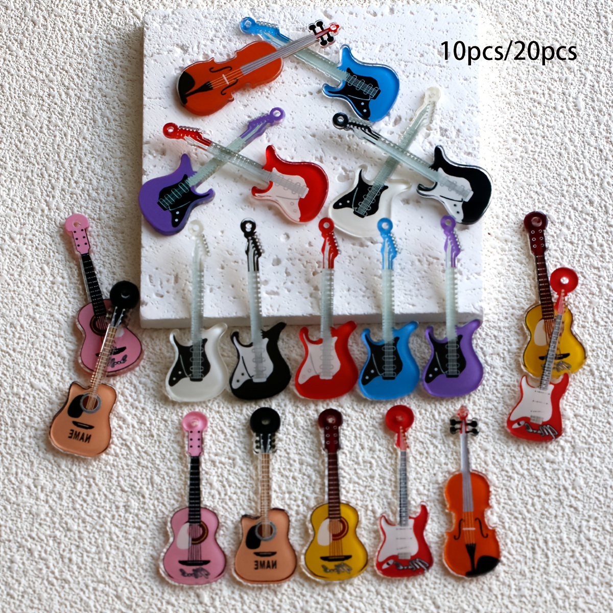 

20pcs/10pcs, Guitar - For Diy , Accessories , Necklaces, Ear , Wristbands, Keychains & Lanyards