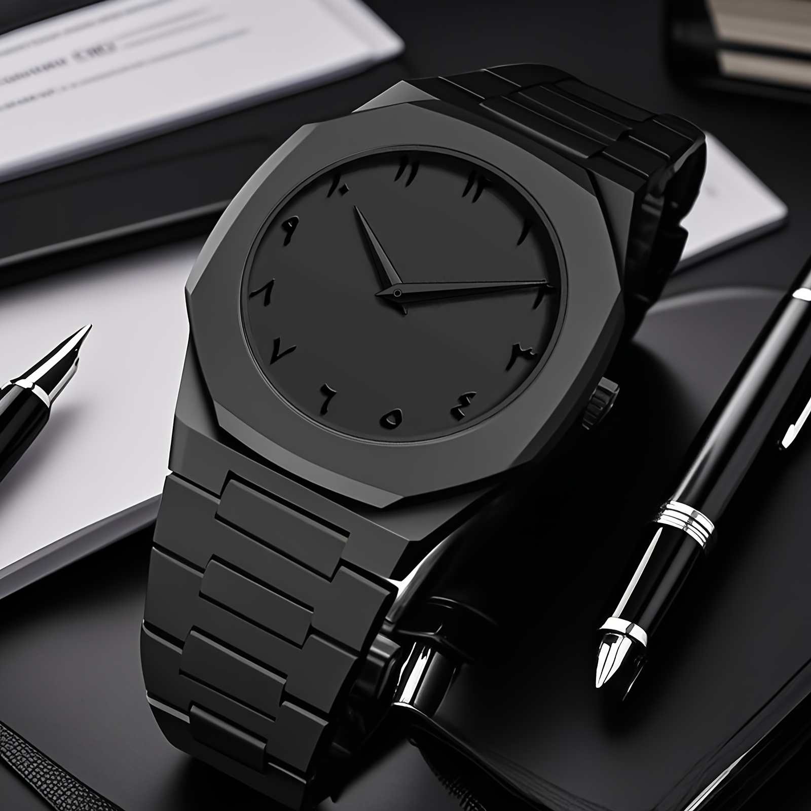 mens   watch with arabic indian dial quartz non rechargeable battery plastic strap casual and trendy   for everyday use casual accessory minimalist watch quartz movement details 2