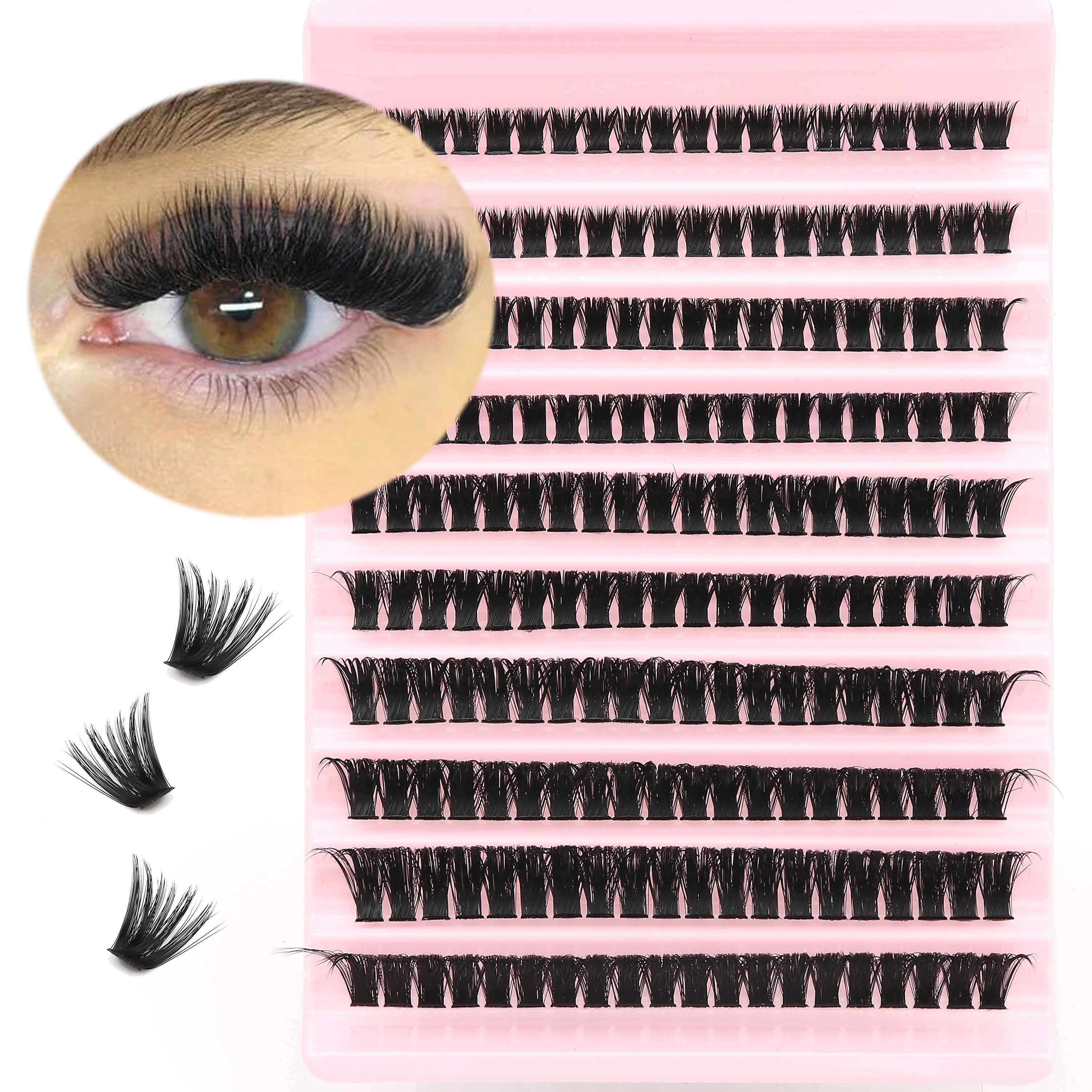 

200 Diy Personal False Eyelashes Set, 40d/80d D Curly Fluffy Eyelashes, 10-16mm Reusable , Suitable For Playing And , Suitable