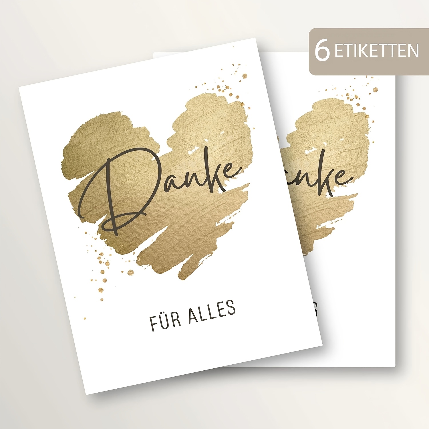 Image of 6 Sheets/pack, Self-adhesive Wine Bottle Decoration Labels, Featuring Design Of A " + German 'danke' (thank You) Text, Combining , , And Personalization. Unisex Gift Tags Are Suitable For Thanksgiving