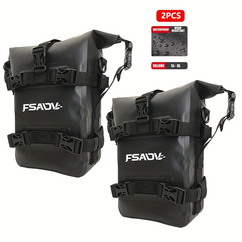 1pc/2pcs Motorcycle Bumper Bag, Waterproof, 5l-8l Motorcycle Side Frame Bag, Motorcycle Crash Bar Bag, Universal Tool Storage Bag, Quick-release Bar Bag