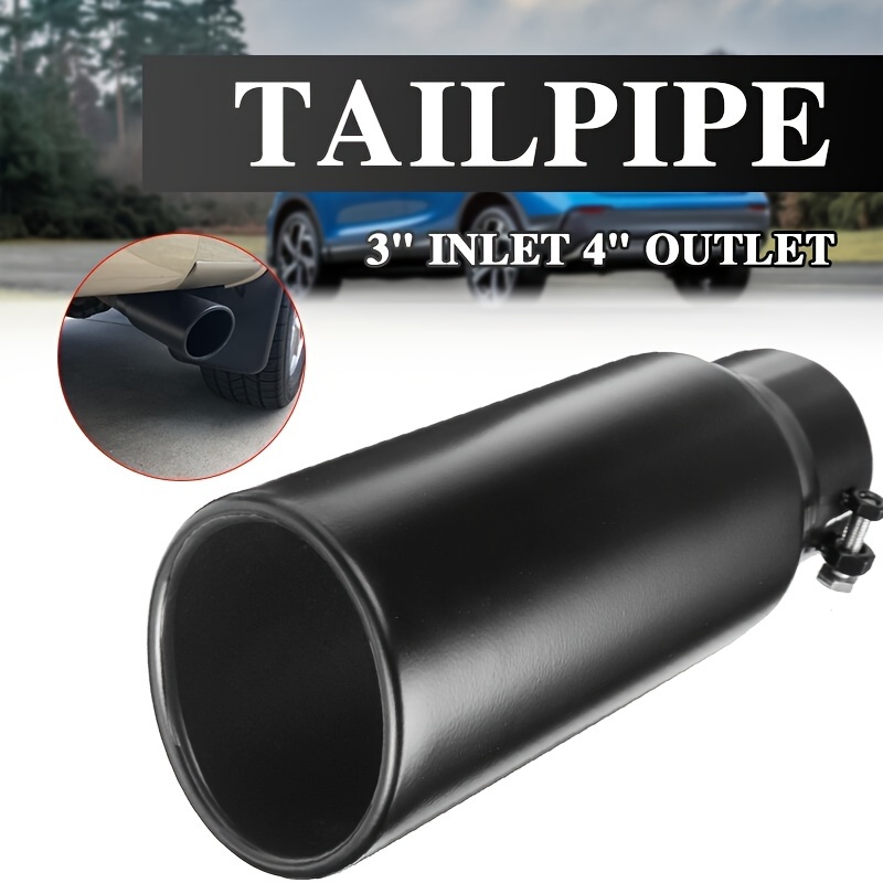 Hiwowsport 2.5" Inlet 4" Outlet Burnt Stainless Steel Exhaust Tip – Universal Muffler Tip – 18.6" Long