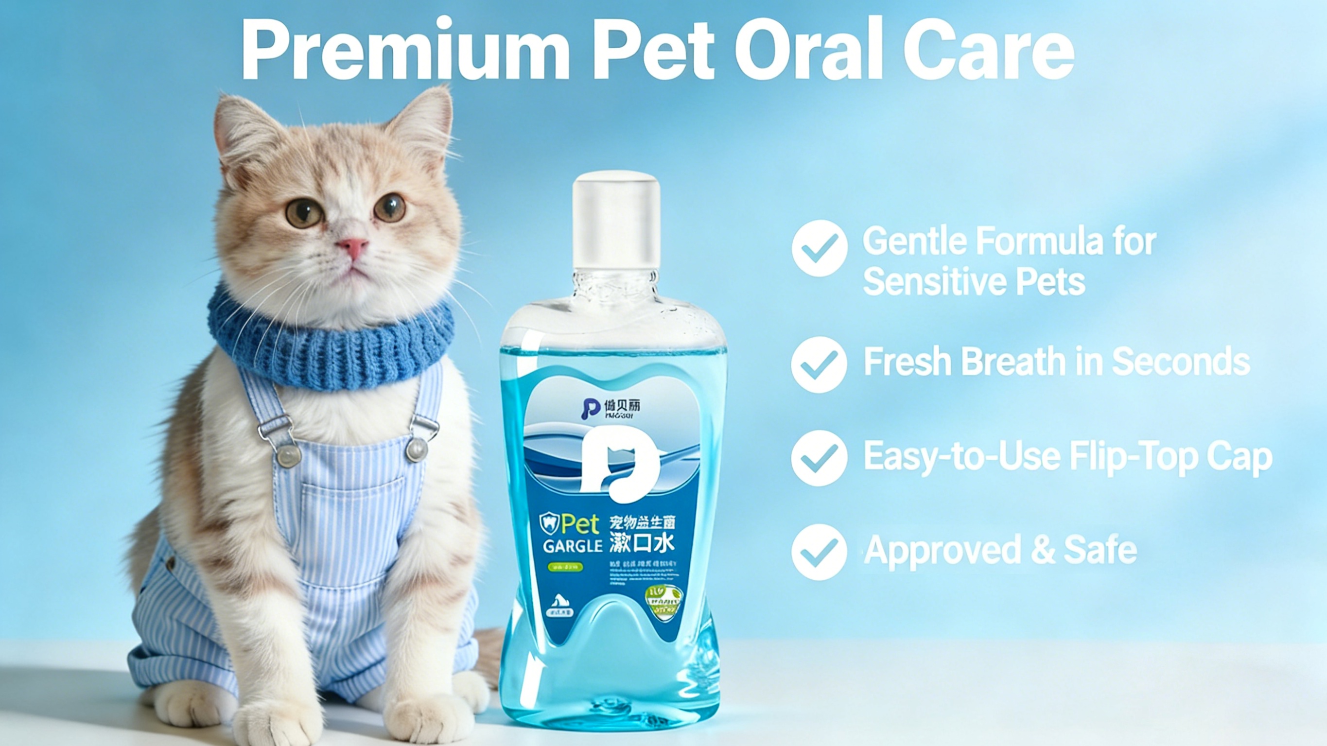 380Ml Pet Probiotic Mouthwash, Offering Dual Care for Fresh Breath And Brighter Teeth, Suitable for Most Cats And Dogs, Product for Daily Home Pet Oral Care, Helping to Remove Tartar And Reduce Oral Odor, an Ideal Oral Care Tool for Home Cleaning
