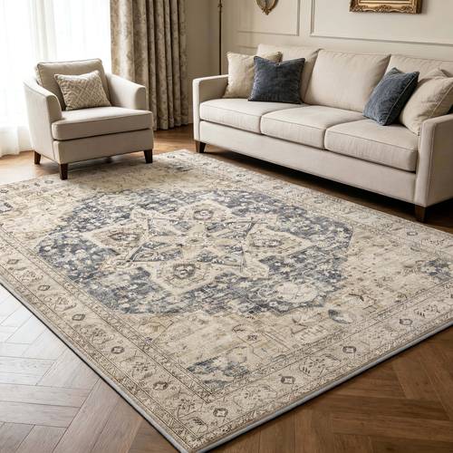 item picture area rug living room carpet washable bohemian style retro oriental distressed farmhouse large thin indoor carpet for dining table bedroom home office