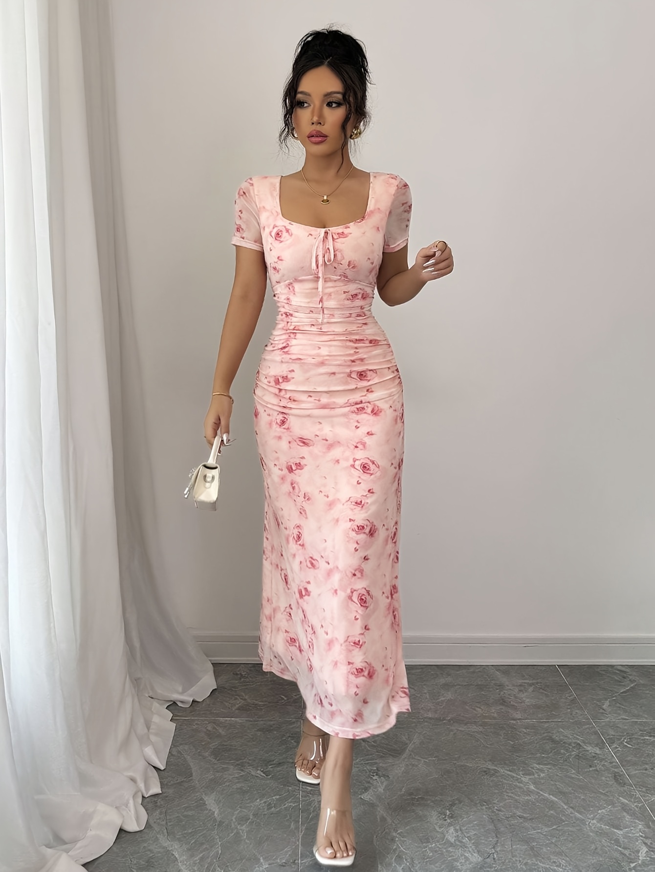 strapless open back dress Dusty Pink Mermaid Mother of the Bride Dress - Elegant Halter Style main image 0